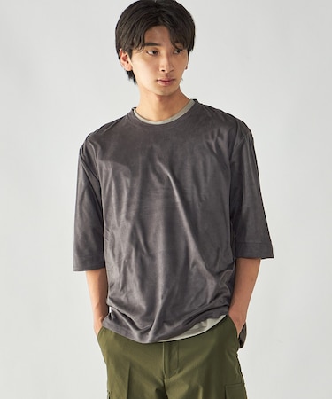 スエードタッチジャージ 五分袖Tシャツ