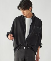 コントラストステッチ ショートポイントカラーシャツ