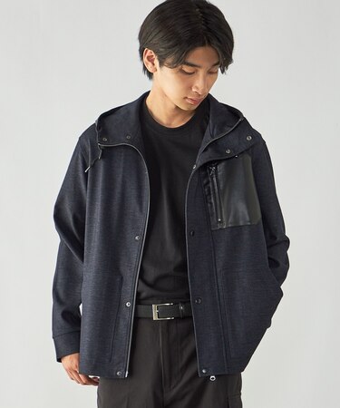 デニムライク ストレッチ デッキブルゾン