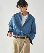 播州織 デニムライクシャンブレー ボタンダウンシャツ