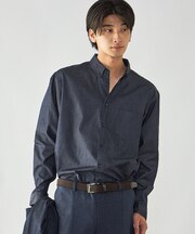 播州織 デニムライクシャンブレー ボタンダウンシャツ