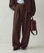 ポリエステルレーヨンカルゼ バレルパンツ / セットアップ対応