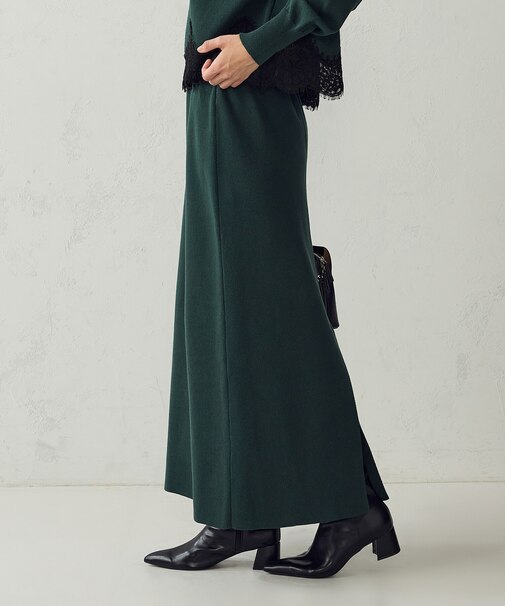 【マシンウォッシャブル】Iラインニットスカート / セットアップ対応