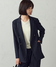【セットアップ対応】ピンストライプ ダブルブレストジャケット