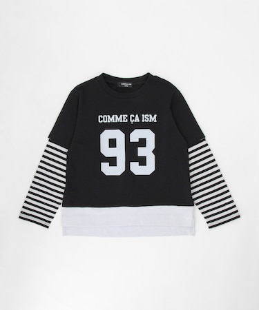 ナンバープリント フェイクレイヤードTシャツ