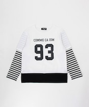 ナンバープリント フェイクレイヤードTシャツ