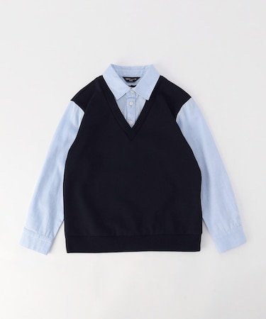 フェイクレイヤードシャツ (140-160cm)
