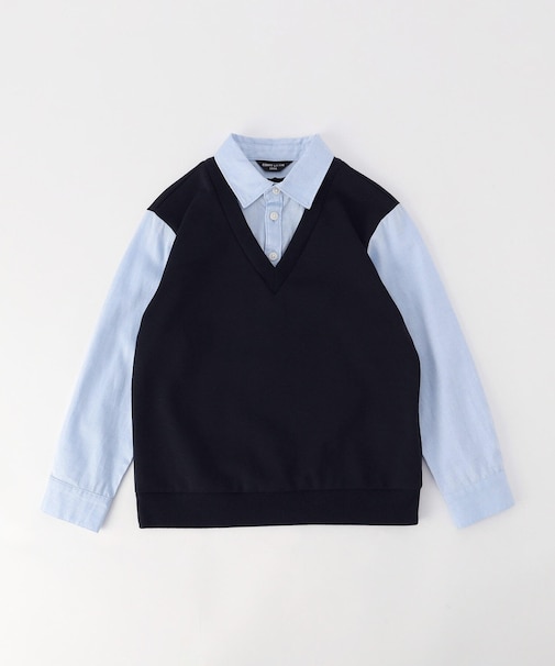 フェイクレイヤードシャツ (140-160cm)