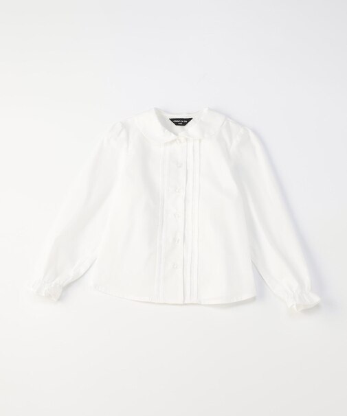 丸襟ピンタック長袖 ブラウス(140-160cm)