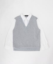 ケーブルフェイクレイヤードシャツ(100cm-130cm)