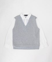 ケーブルフェイクレイヤードシャツ(140cm-160cm)