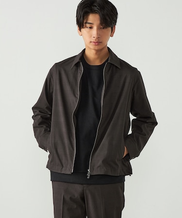 ウールライク グレンチェック ZIPブルゾン