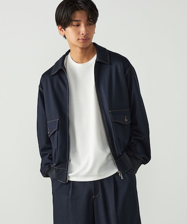 ガムストレッチ デニムライクブルゾン