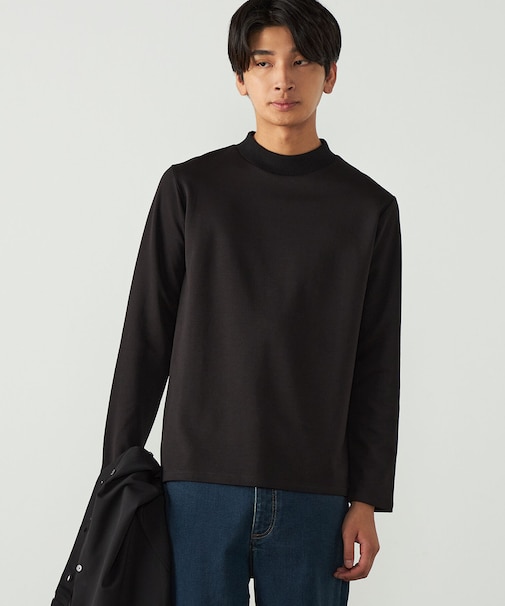 【抗菌・防汚加工】モックネックTシャツ