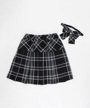リボンタイ付き チェックプリーツスカート(110-130cm)