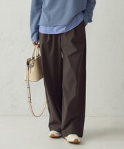 【美しいベーシックパンツ】裏メッシュ ワイドパンツ