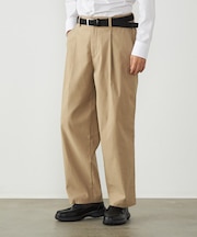 ハイテンション裏起毛ツイル ワイドテーパードパンツ
