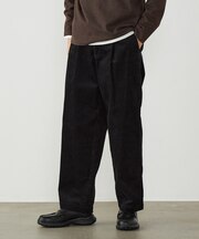 コットンコーデュロイ ワンタック ワイドテーパードパンツ