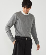 リブクルー ネックニット