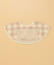 【リバーシブル】クマ耳付きラウンド型スタイ