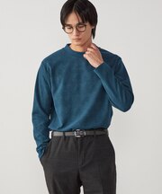 幾何学柄 モックネックTシャツ