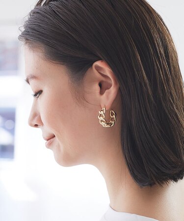 【sauvage peau】メタルビジューピアス