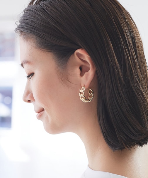 【sauvage peau】メタルビジューピアス