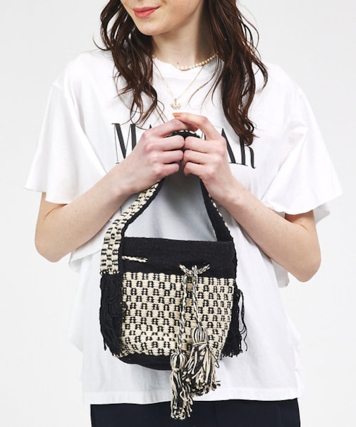 【Swaraj】ジャガードバケツ型バッグ