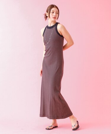 ＜25SS新色＞【Robert P.Miller/ロバートピーミラー】リブワンピ