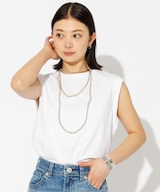 【JEMORGAN/ジェーイーモーガン】クルーネックノースリーブカットソー/天竺