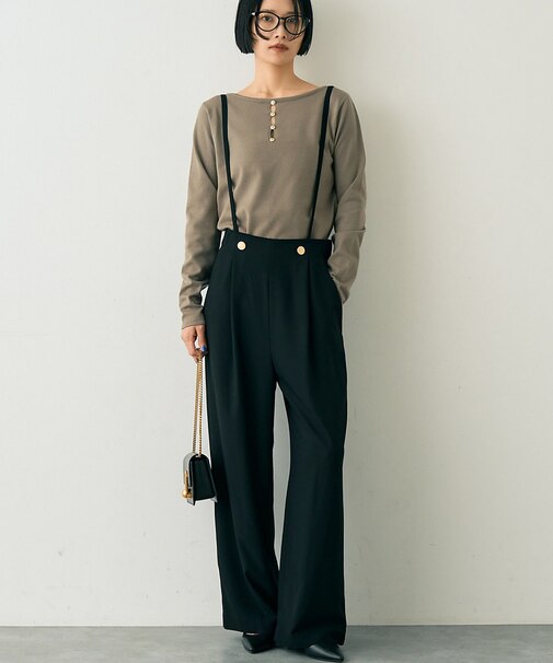 ジョーゼットサスペンダーパンツ