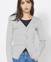 【Robert P. Miller】パネルリブ Vネックカーディガン / カット