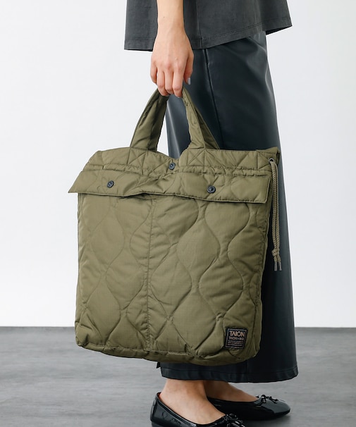 【TAION / タイオン】ミリタリーダウンヘルメットバッグ / キルティング