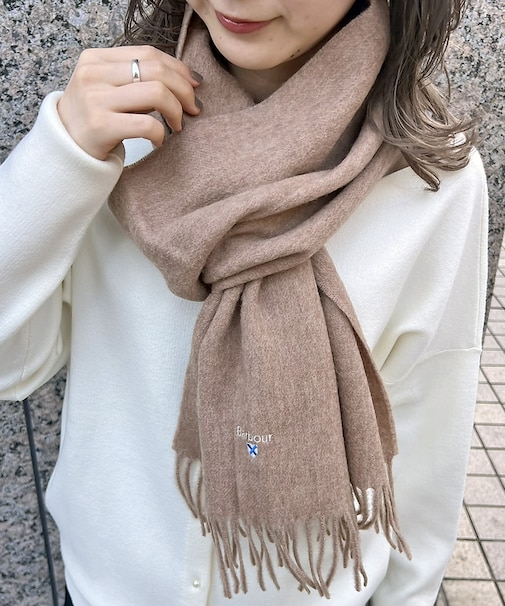 【BARBOUR/バブアー】プレーンラムウールスカーフ / マフラー / ウール