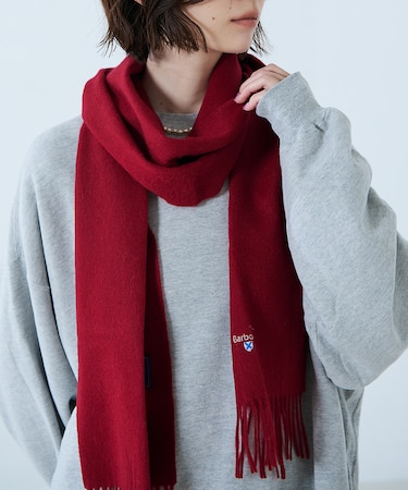 【BARBOUR/バブアー】プレーンラムウールスカーフ / マフラー / ウール