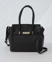 【追加2】【AULENTTI/オウレンティ】レザーベルト付ミディトートバッグ