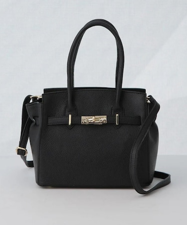 【追加2】【AULENTTI/オウレンティ】レザーベルト付ミディトートバッグ