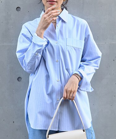 ストライプオーバーシャツ