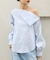【一部店舗限定】アシメオフショルブラウス