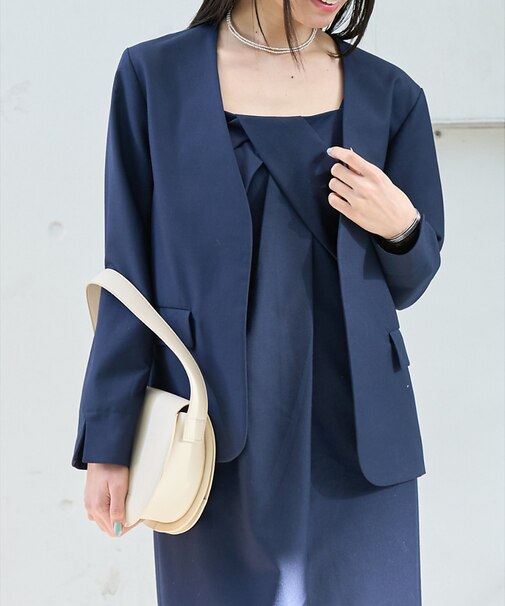 【一部店舗限定】【2点セット】シングルジャケット×キャミワンピSET