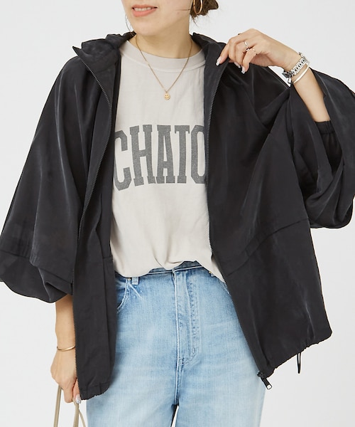 Rouge vif la cle フィブリルシアーフーディーブルゾン　ほぼ未使用 Rouge vif la cle｜フィブリルシアーフーディーブルゾン