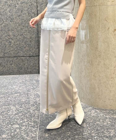 【一部店舗限定】フロントZIPストレッチハイウエストスカート