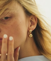 【LUV AJ/ラヴエージェイ】DOUBLE BALL EARRINGS ピアス