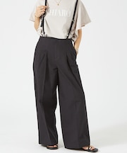 サスペンダーワイドタックパンツ