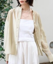 ポケット付きシアーシャツ