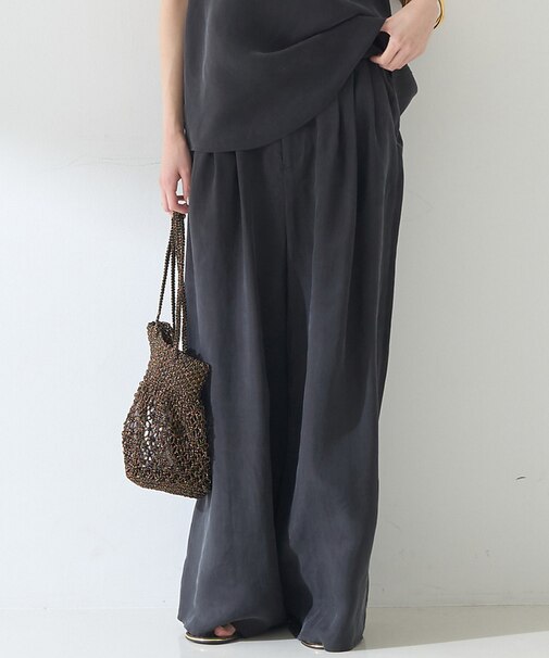 【セットアップ対応】キュプラフィブリル ワイドパンツ