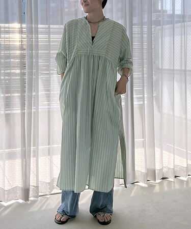 【Le Melange/ル・メランジュ】ストライプスワンピース/ワンピース/スト