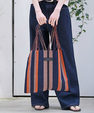 【MOON BIRD/ムーンバード】手織りハンモックトートバッグ/手織り/A4サ