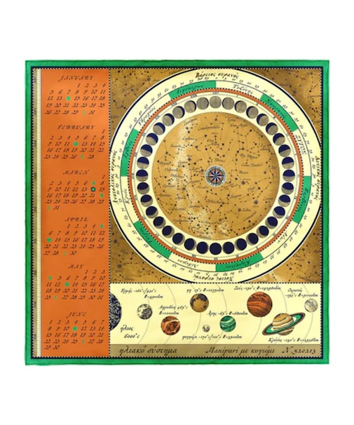 【manipuri/マニプリ】ホロスコープ シルクスカーフ 65×65