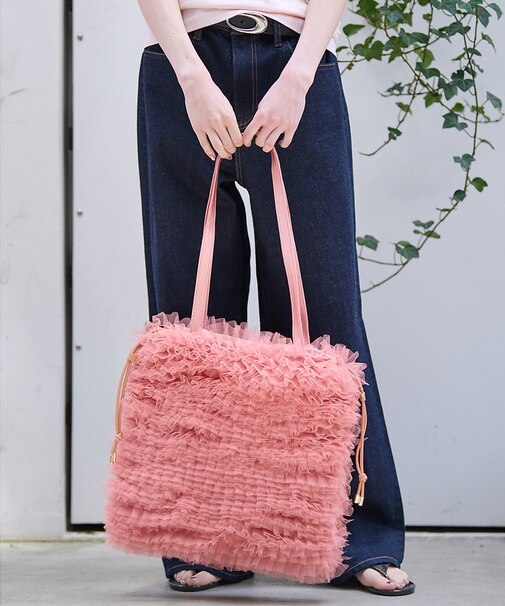 【Ampersand / アンパサンド】Tulle frill bag/ME-2